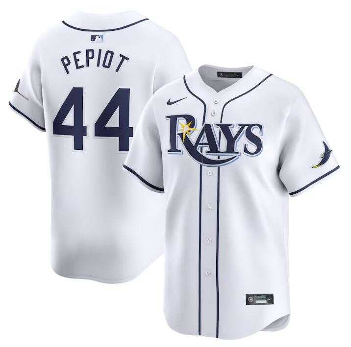 Mens Tampa Bay Rays #44 Ryan Pepiot White Home Limited Stitched Baseball Jersey Dzhi